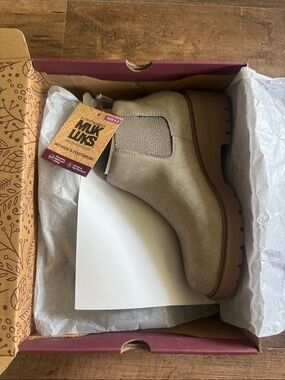 Muk Luks Taupe Chelsea Ankle Booties